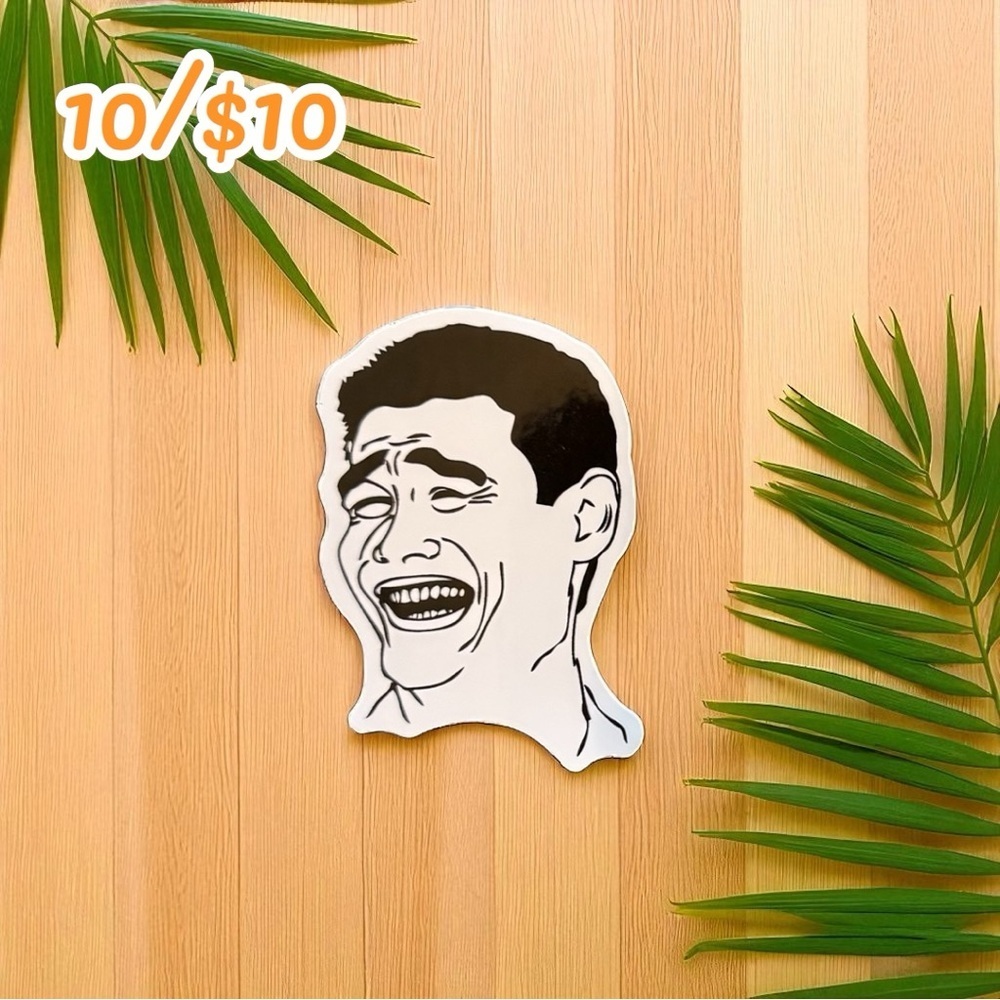 Funny Meme Sticker – Rage Face Laugh | Waterproof Vinyl | Approx. 3”